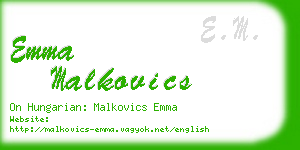 emma malkovics business card